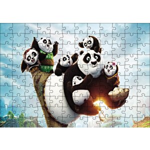 Kungfu Panda Ailesi Puzzle Yapboz Mdf Ahşap 120 Parça