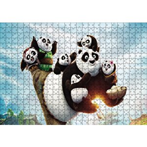 Kungfu Panda Ailesi Puzzle Yapboz Mdf Ahşap 500 Parça