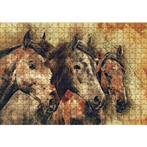 Suluboya 3 Kafadar Puzzle Yapboz Mdf Ahşap 500 Parça