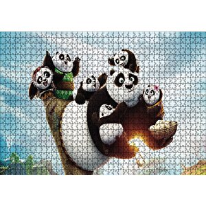Kungfu Panda Ailesi Puzzle Yapboz Mdf Ahşap 1000 Parça