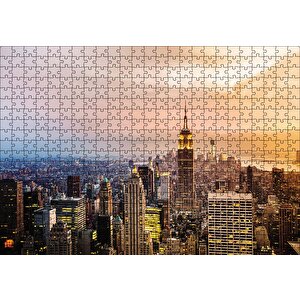New York Şehri Puzzle Yapboz Mdf Ahşap 500 Parça