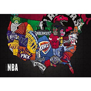 Nba Takım Logoları Puzzle Yapboz Mdf Ahşap 120 Parça
