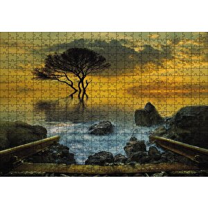 Rüya Gün Batımı Su Puzzle Yapboz Mdf Ahşap 500 Parça