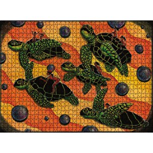 Kaplumbağa İnsan Figürü Puzzle Yapboz Mdf Ahşap 1000 Parça