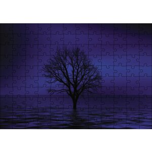 Göl İçinde Kury Ağaç Puzzle Yapboz Mdf Ahşap 120 Parça