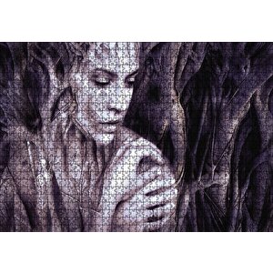 Ağaç Kökünden Kadın Figürü Puzzle Yapboz Mdf Ahşap 1000 Parça
