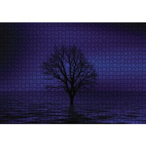 Göl İçinde Kury Ağaç Puzzle Yapboz Mdf Ahşap 1000 Parça