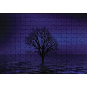 Göl İçinde Kury Ağaç Puzzle Yapboz Mdf Ahşap 255 Parça