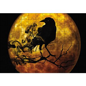 Gecedeki Ay Karga Fantastik Puzzle Yapboz Mdf Ahşap 120 Parça