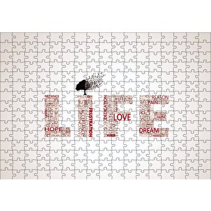 Life Words Minimalism Puzzle Yapboz Mdf Ahşap 255 Parça