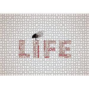 Life Words Minimalism Puzzle Yapboz Mdf Ahşap 1000 Parça