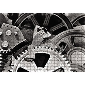 Charlie Chaplin Modern Zaman Puzzle Yapboz Mdf Ahşap 500 Parça