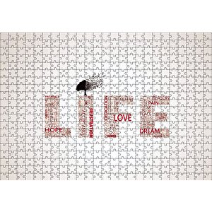 Life Words Minimalism Puzzle Yapboz Mdf Ahşap 500 Parça
