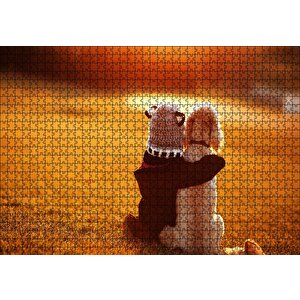 Çocuk Ve Köpek Best Friends Puzzle Yapboz Mdf Ahşap 1000 Parça