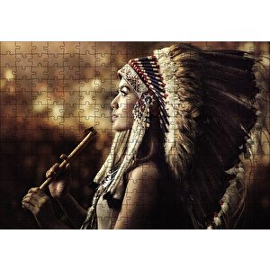 Kızıl Derili Kadın Puzzle Yapboz Mdf Ahşap 255 Parça