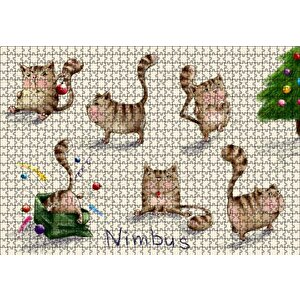 Nimbus Yaramaz Kediler Puzzle Yapboz Mdf Ahşap 1000 Parça