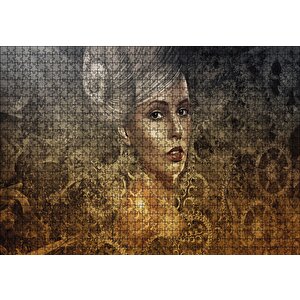 Gotik Karanlık Steampunk Portre Kadın Genç Puzzle Yapboz Mdf Ahşap 1000 Parça