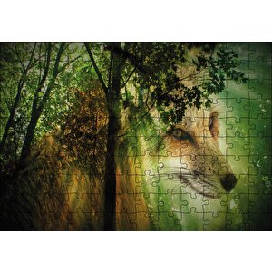Orman Tilki Figürü Puzzle Yapboz Mdf Ahşap 120 Parça