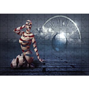 Dilimli Kadın Figüri Zaman Puzzle Yapboz Mdf Ahşap 120 Parça