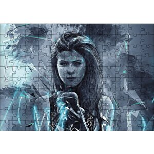 Elma Sunan Güzel Kadın Puzzle Yapboz Mdf Ahşap 120 Parça