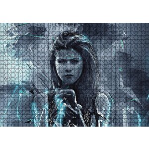 Elma Sunan Güzel Kadın Puzzle Yapboz Mdf Ahşap 1000 Parça