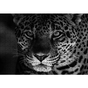 Siyah Beyaz Jaguar Puzzle Yapboz Mdf Ahşap 255 Parça