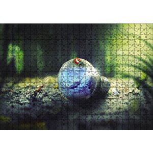 Ampül Doğa Karınca Uğurböceği Puzzle Yapboz Mdf Ahşap 500 Parça