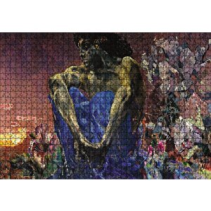 Mikhail Vrubel İblis Oturmuş Puzzle Yapboz Mdf Ahşap 1000 Parça