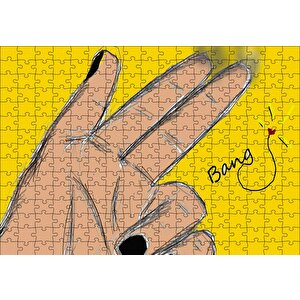 El İşareti Bang Puzzle Yapboz Mdf Ahşap 255 Parça