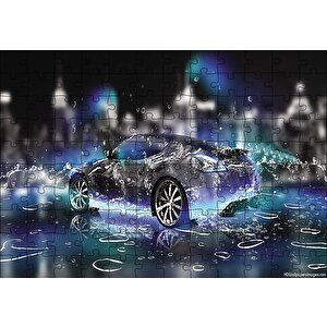 Su Damlaları Spor Araba Puzzle Yapboz Mdf Ahşap 120 Parça