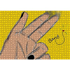 El İşareti Bang Puzzle Yapboz Mdf Ahşap 1000 Parça
