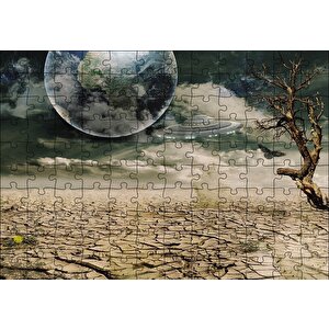Dünya Ve Kuraklık Puzzle Yapboz Mdf Ahşap 120 Parça