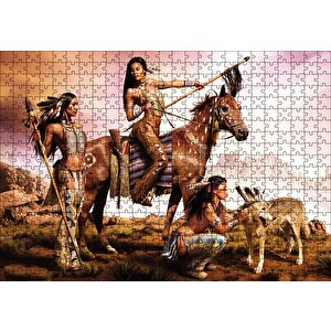 Kızılderili Kadınlar Puzzle Yapboz Mdf Ahşap 500 Parça