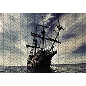 Açık Denizdeki Yelkenli Gemi Puzzle Yapboz Mdf Ahşap 500 Parça
