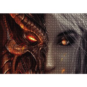 Diablo 3 Girl Puzzle Yapboz Mdf Ahşap 1000 Parça