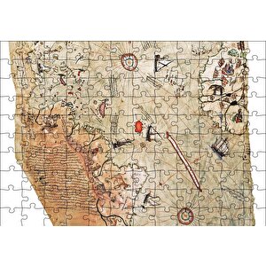 Piri Reis Haritası Puzzle Yapboz Mdf Ahşap 120 Parça