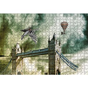 Londra Köprüsü Fantastik Görsel Puzzle Yapboz Mdf Ahşap 500 Parça