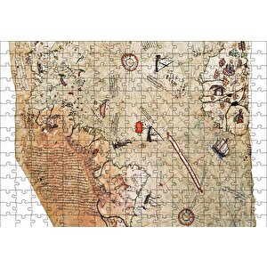 Piri Reis Haritası Puzzle Yapboz Mdf Ahşap 255 Parça