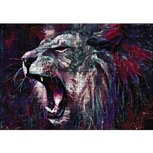 Kükreyen Aslan Puzzle Yapboz Mdf Ahşap 500 Parça