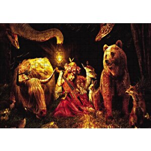 Küçük Kız Duygusal Hayvanlar Puzzle Yapboz Mdf Ahşap 255 Parça