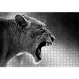 Kükreyen Aslan Puzzle Yapboz Mdf Ahşap 500 Parça