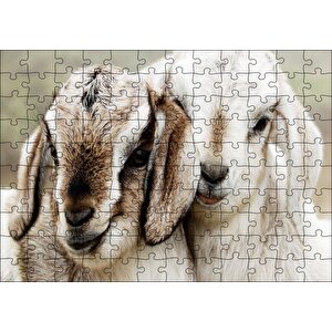 Keçi Yvruları Görseli Puzzle Yapboz Mdf Ahşap 120 Parça