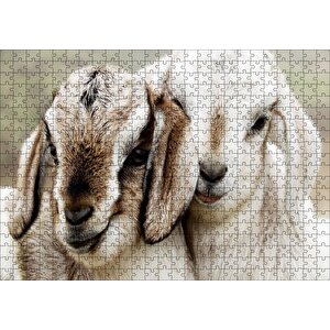 Keçi Yvruları Görseli Puzzle Yapboz Mdf Ahşap 500 Parça