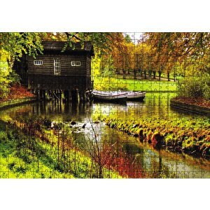 Göl Evi Kayık Puzzle Yapboz Mdf Ahşap 500 Parça