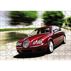 Jaguar S Kırmızı Puzzle Yapboz Mdf Ahşap 120 Parça