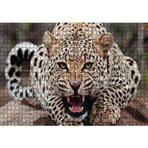 Kükreyen Jaguar Puzzle Yapboz Mdf Ahşap 1000 Parça