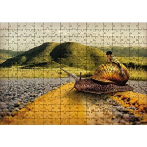 Salyangoz Kız Doğa Yol Soyut Puzzle Yapboz Mdf Ahşap 255 Parça