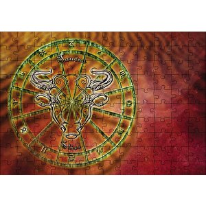 Boğa Burç Astroloji Sembol Puzzle Yapboz Mdf Ahşap 120 Parça