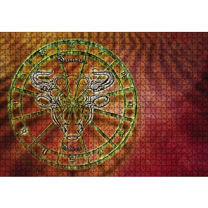 Boğa Burç Astroloji Sembol Puzzle Yapboz Mdf Ahşap 1000 Parça