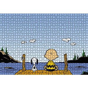 Snoopy Charlie Kahverengi Puzzle Yapboz Mdf Ahşap 1000 Parça